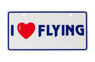"I Love (Heart) Flying" License Plate
