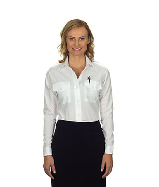 "The Aviator" Women's Long Sleeve Pilot Shirt by Van Heusen