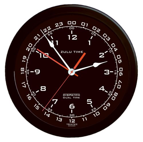 Trintec Zulu Time 14ï¾’ï¾’ Wall Clock (Black Face)