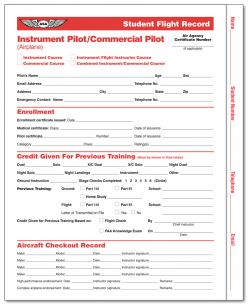 ASA Student Flight Record - Instrument|Commercial